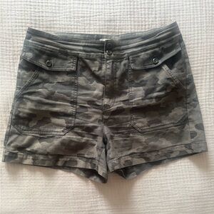 J crew cargo shorts - army green camo.  Zip front, pocket front, excellent cond